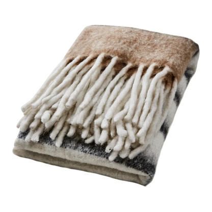 Blanket Frasse, Beige/Black/White