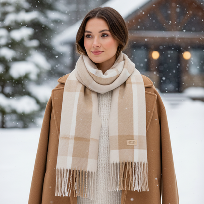 Halsduk, Beige Rutig