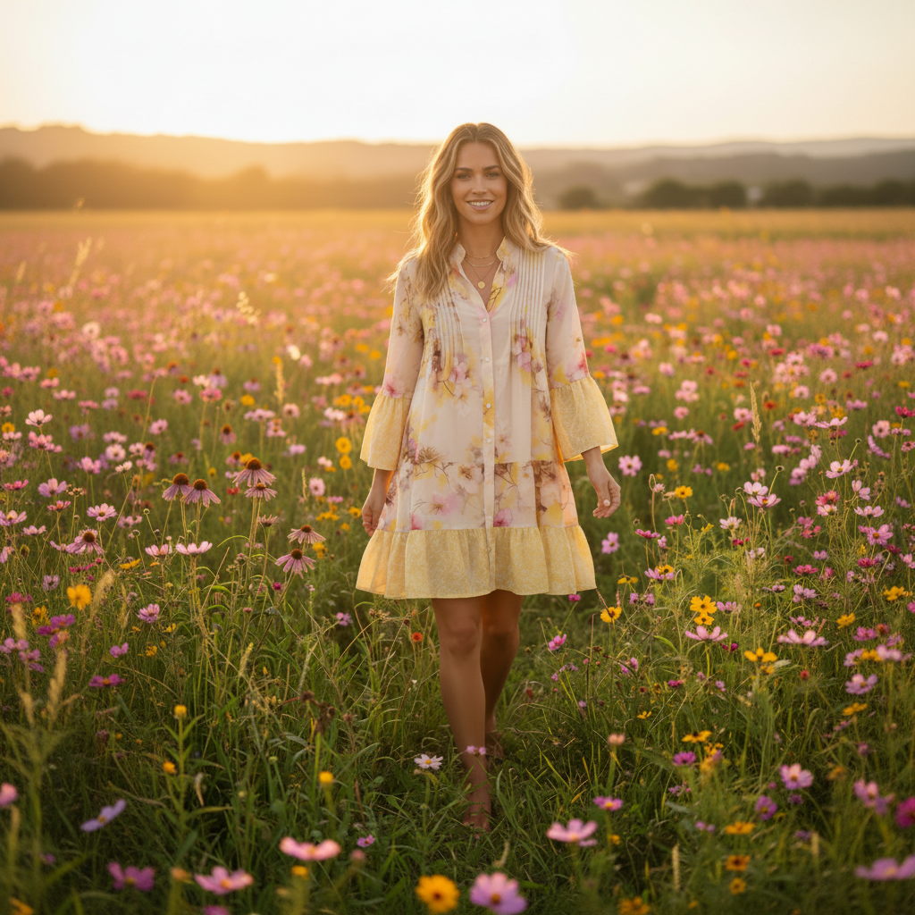 Dress Ingrid Short, Yellow