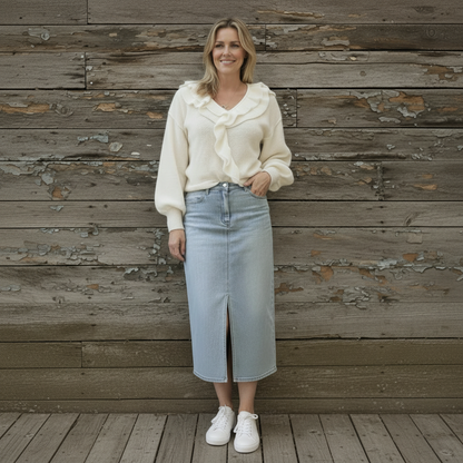 Denim skirt, Light Denim Blue