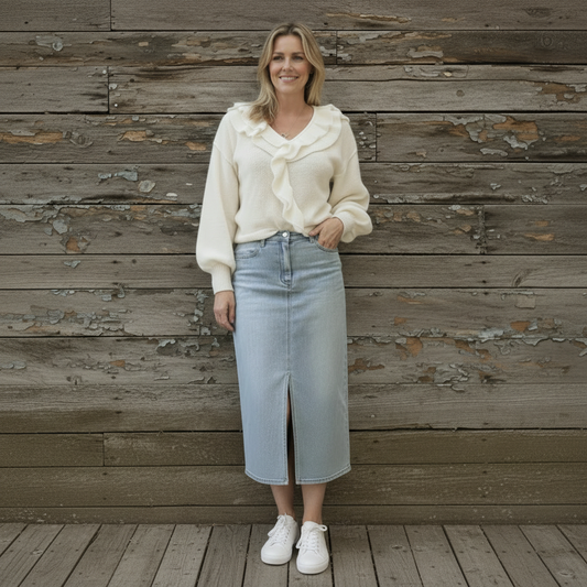 Denim skirt, Light Denim Blue