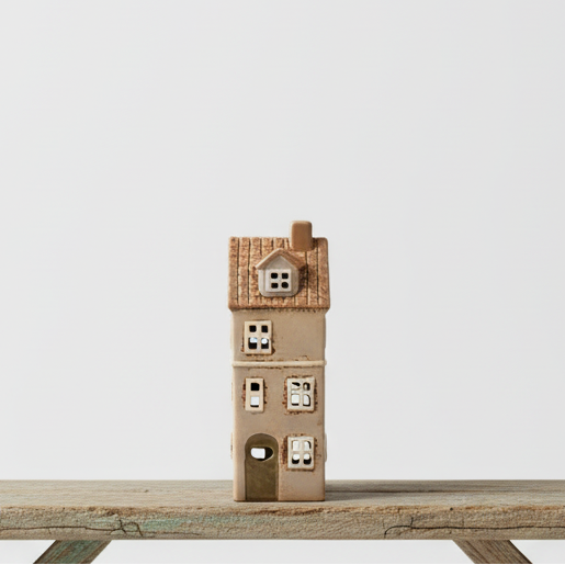 Ljuslykta, Keramikhus Beige 16cm