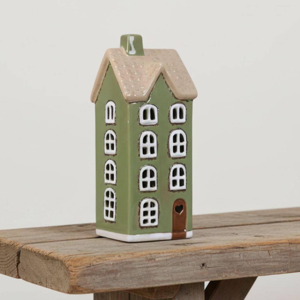 Ljuslykta, Keramikhus Grönt 18cm