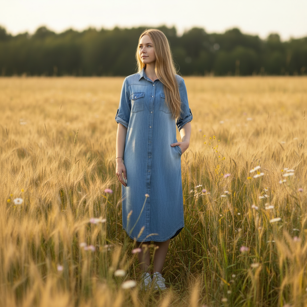 Jeanskjole, Lys Denimblå