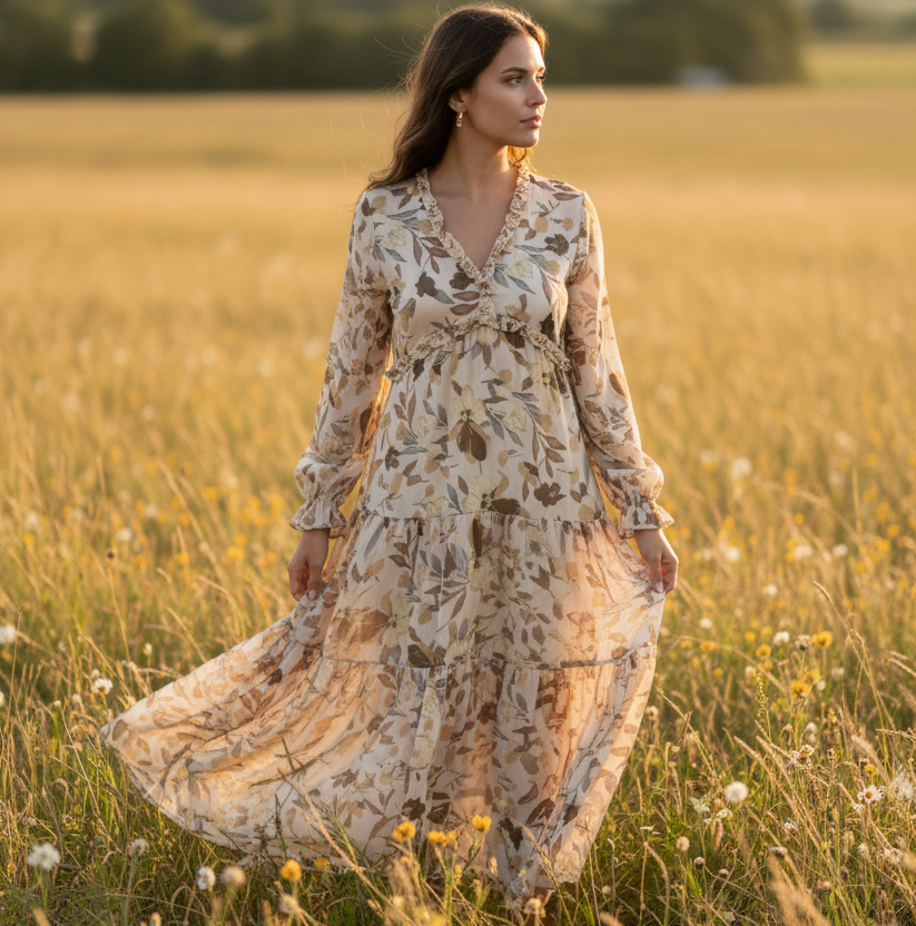 Kjole Rosalie, Beige