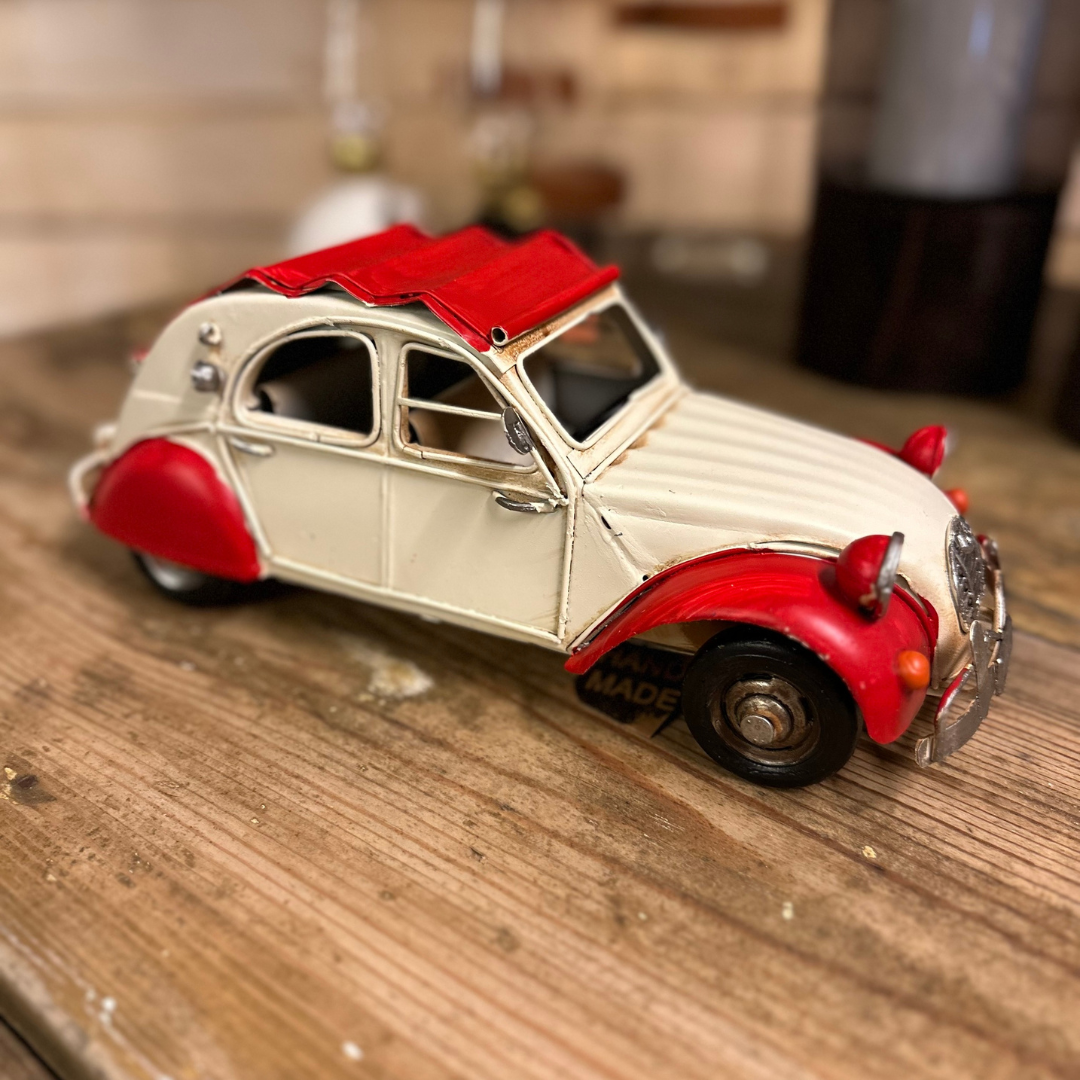 Bil Citroen Röd/Vit Metall