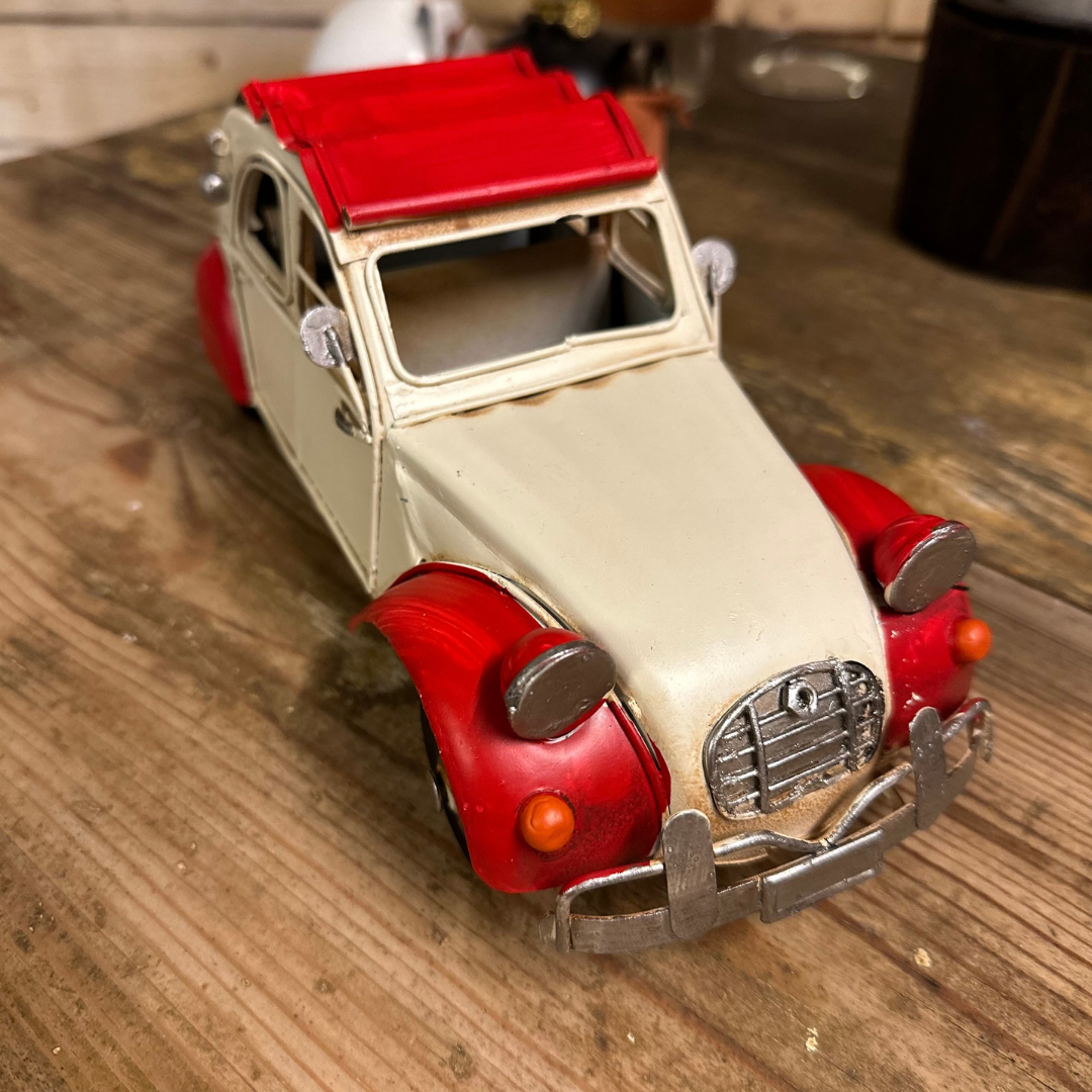 Bil Citroen Röd/Vit Metall