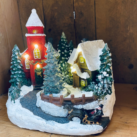 Mysig julby med belysning, rörelse & julmusik