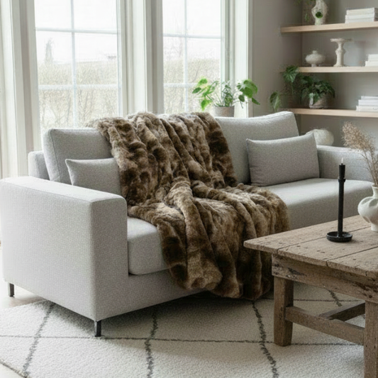 Throw Nordic Fur, Brown