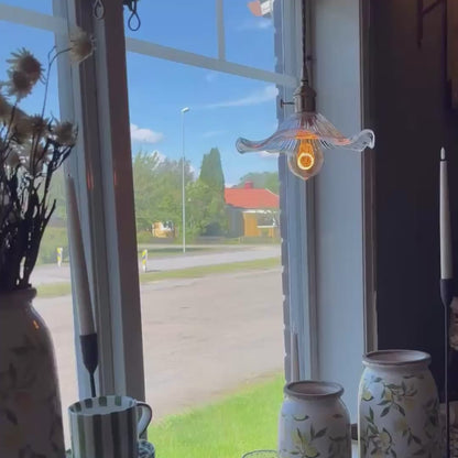 Fönsterlampa Blomvåg