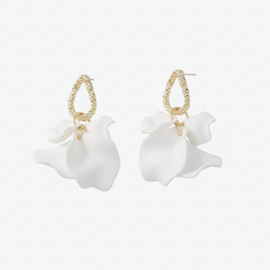 Örhängen Eclipse Drops, Vit