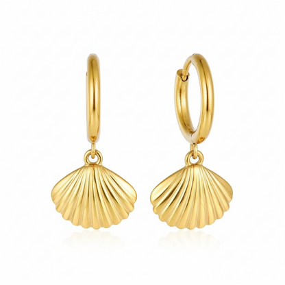 Earrings Golden Shell