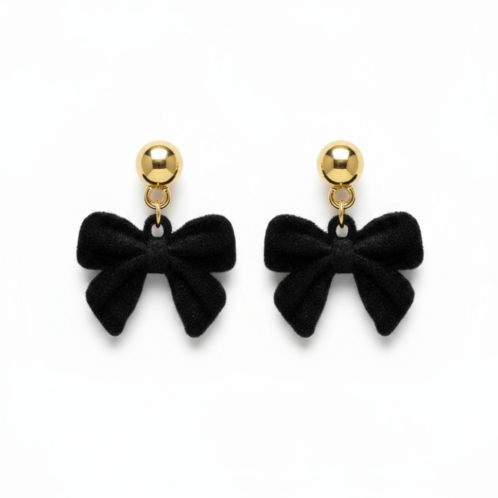 Örhängen Belle Bow, Svart