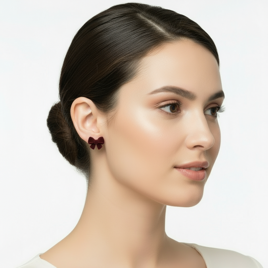 Örhängen Small Bow, Röd