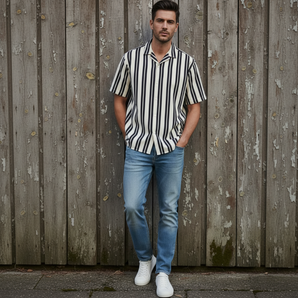 Skjorta Jeff Jacquard, Stripe