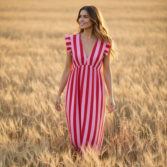 Kjole Summer Sleeveless Stripe