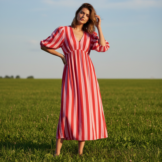Kjole Summer Sleeveless Stripe
