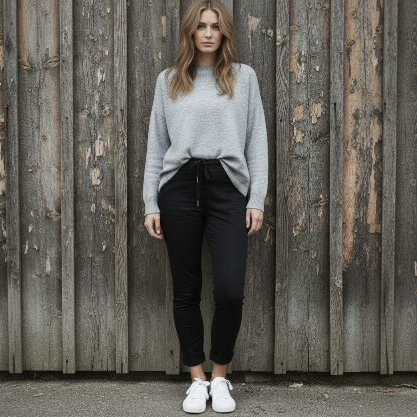 Stretch trousers Signe, Black