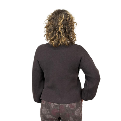 Finstickad Kofta Zelma, Brun