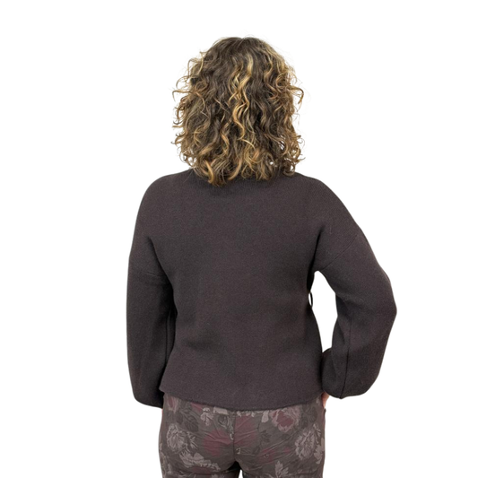 Finstickad Kofta Zelma, Brun