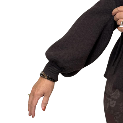 Finstickad Kofta Zelma, Brun